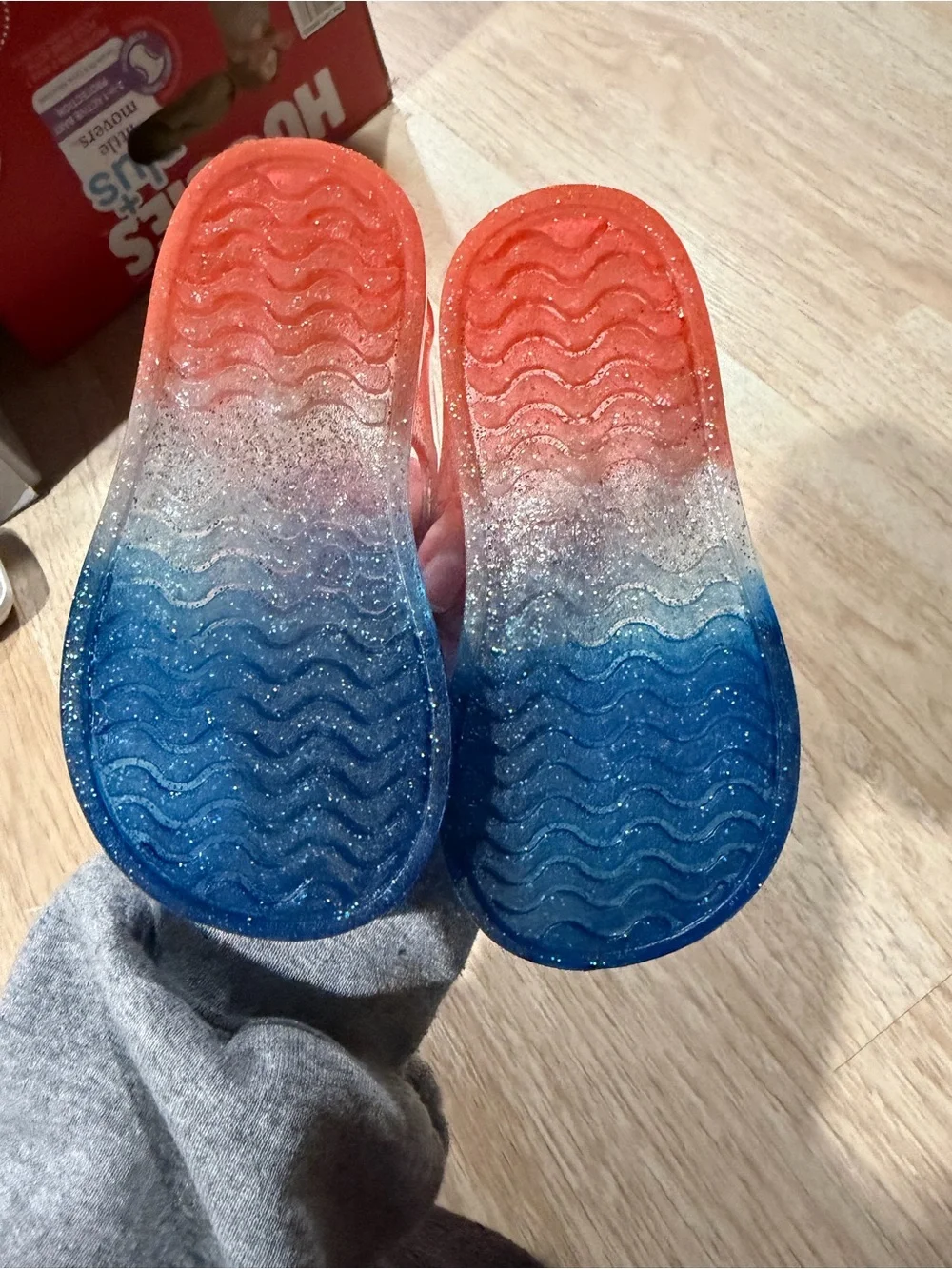 Cat & Jack Glitter Jelly Sandals in Blue and Orange